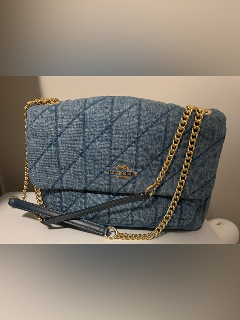 Authentic Coach Denim Elodie Crossbody Bag
